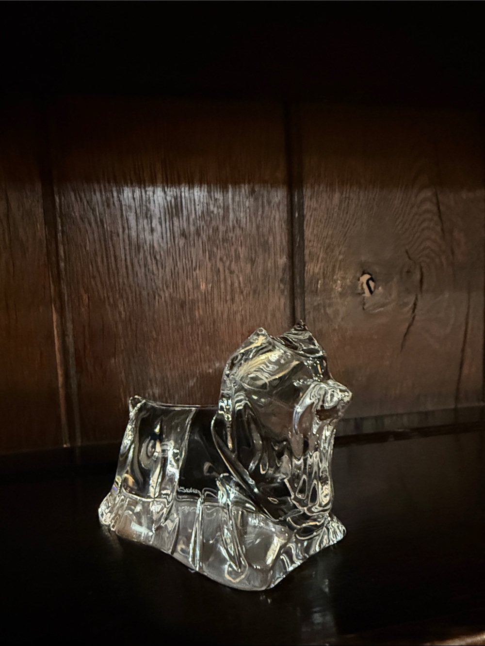Baccarat France Crystal Seated Spaniel Dog Figurine – 3.25” Signed Lead Crystal